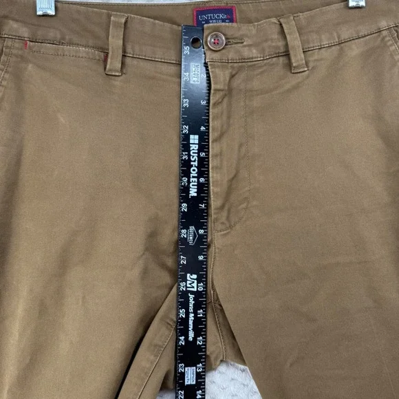 UNTUCKit St Clair Chinos Khaki Brown Mens W35 L32 Cotton Blend Pants - Picture 4 of 9